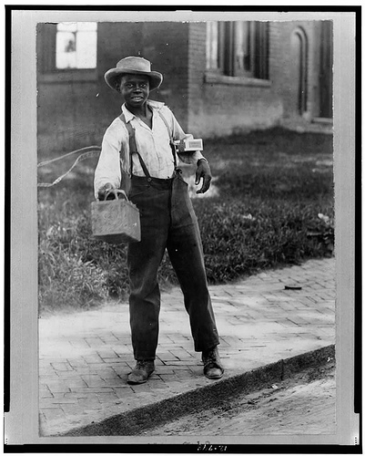 African American Boy, Shoeshine