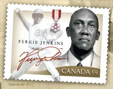 SELLOS DE CANADA 2011 - FERGUSON ARTHUR JENKINS JUGADOR CANADIENSE DE  BEISBOL - 1 VALOR AUTOADHESIVO - CORREO