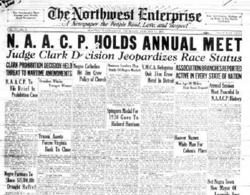 1920 newspaper enterprise northwest founded african american